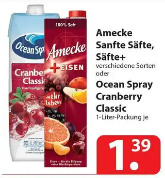 Famila Nord Ost Amecke Sanfte Säfte, Säfte+oder Ocean Spray Cranberry Classic Angebot