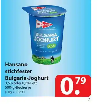 Famila Nord Ost Hansano Stichfester Bulgaria-joghurt Angebot