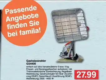 Famila Nord Ost Gasheizstrahler Gs4400 Angebot