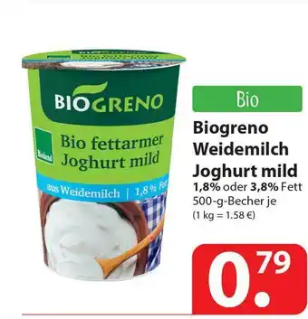 Famila Nord Ost Biogreno Weidemilch Joghurt Mild Angebot
