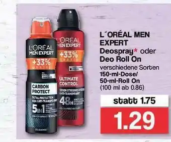 Famila Nord Ost L'oréal Men Expert Deospray Oder Deo Roll On Angebot