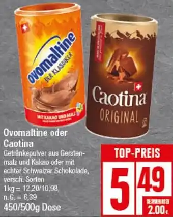 Elli Markt Ovomaltine oder Caotina 450/500g Dose Angebot