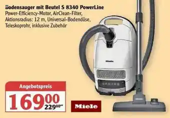 Globus Bodensauger Mit Beutel S 8340 Powerline Miele Angebot