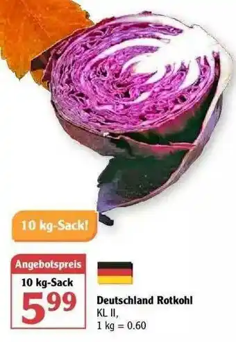 Globus Deutschland Rotkohl Angebot