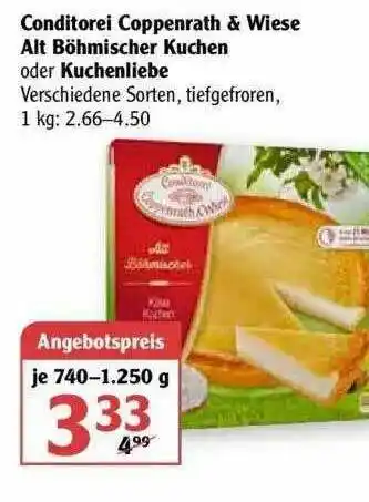 Globus Conditorei Coppenraht & Wiese Alt Böhmischer Kuchen Oder Kuchenliebe Angebot