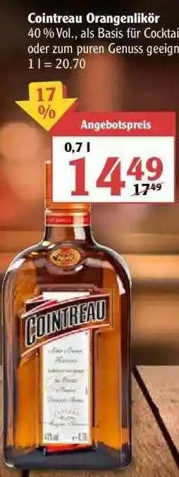 Globus Cointreau Orangenlikör Angebot