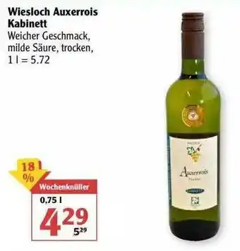 Globus Wiesloch Auxerrois Kabinett Angebot