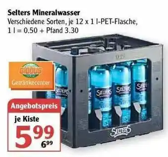 Globus Selters Mineralwasser Angebot