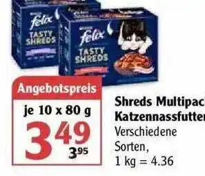 Globus Shreds Multipac Katzennassfutter Angebot