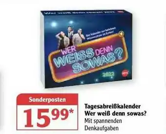 Globus Tagesabreißkalender Wer Weiß Denn Sowas? Angebot