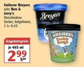 Globus Unilever Breyers Oder Ben & Jerry's Angebot