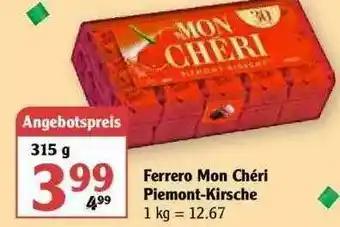 Globus Ferrero Mon Chéri Piemont-kirsche Angebot