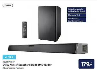 Aldi Nord Medion Life Dolby Atmos Soundbar S61388 Angebot