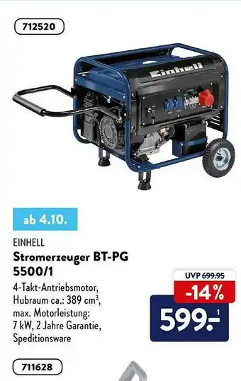 Aldi Nord Einhell Stromerzeuger Bt-pg 5500.1 Angebot