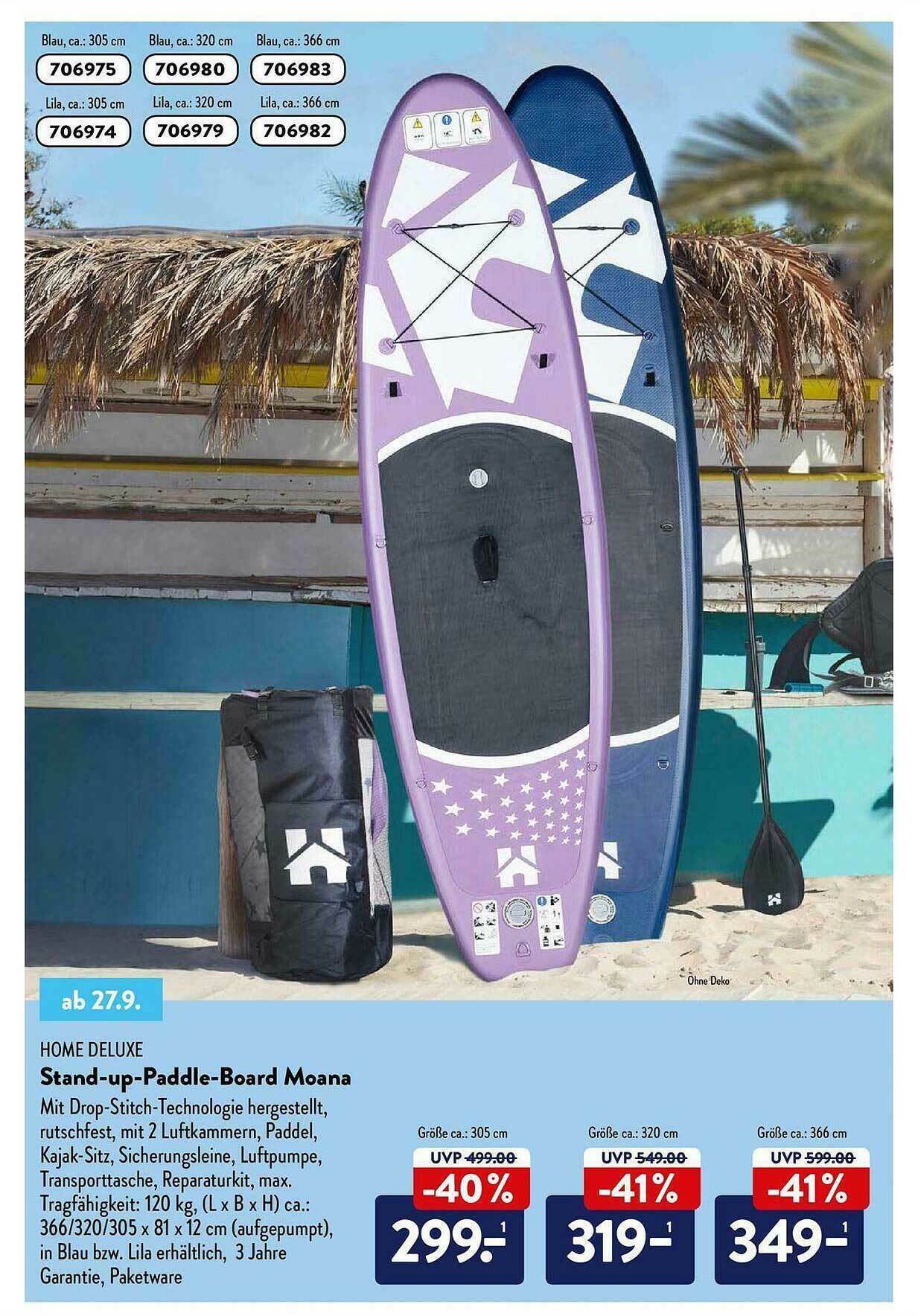 Home Deluxe Standuppaddleboardmoana Angebot bei Aldi Nord