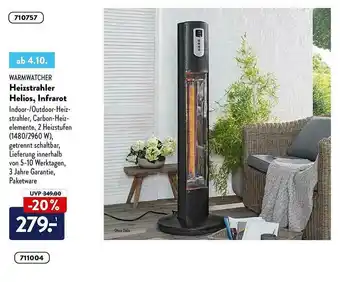 Aldi Nord Warmwatcher Heizstrahler Helios, Infrarot Angebot