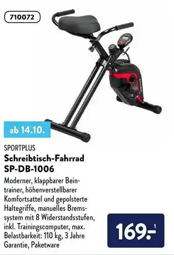 Aldi Nord Sportplus Schreibtisch-fahrrad Sp-db-1006 Angebot