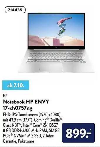 Aldi Nord Hp Envy Notebook 17-ch0757ng Angebot