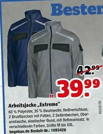 Hagebau Arbeitsjacke „extreme” Angebot