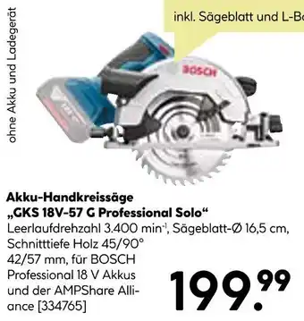 BayWa BOSCH Akku-Handkreissäge ,,GKS 18V-57 G Professional Solo" Angebot