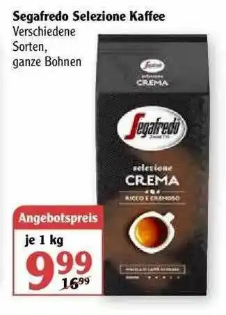 Globus Segafredo Selezione Kaffee Angebot