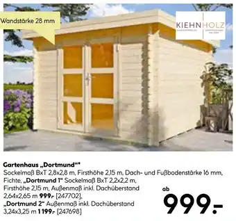 BayWa KIEHNHOLZ Gartenhaus ,,Dortmund" Angebot