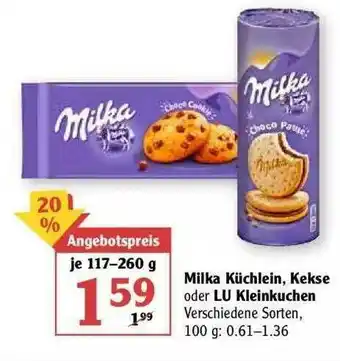 Globus Milka Küchlein, Kekse Oder Lu Kleinkuchen Angebot