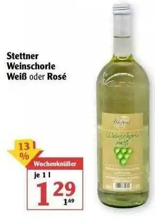 Globus Stettner Weinschorle Weiß Oder Rosé Angebot