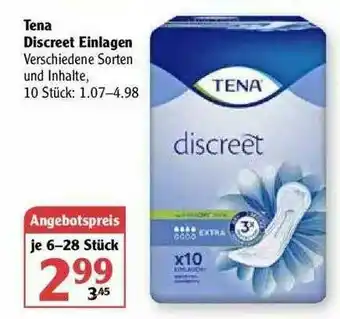 Globus Tena Discreet Einlagen Angebot