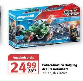 Globus Playmobil Polizei-kart: Verfolgung Des Tresorräubers Angebot