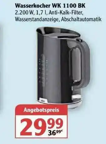 Globus Wasserkocher Wk 1100 Bk Angebot