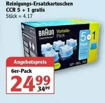 Globus Reinigungs-ersatzkartuschen Ccr 5 + 1 Gratis Braun Angebot