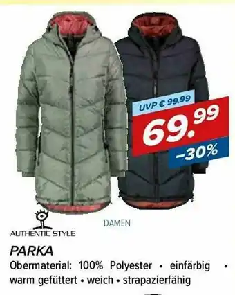 Hervis Authentic Style Parka Angebot