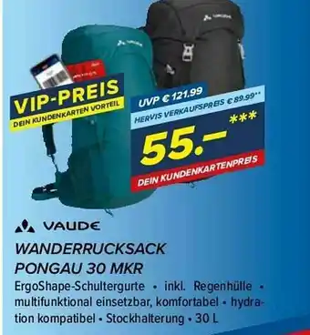 Hervis Vaude Wanderrucksack Pongau 30 Mkr Angebot