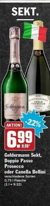 Hit Geldermann Sekt, Doppio Passo Prosecco Oder Canella Bellini Angebot