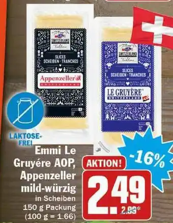 Hit Emmi Le Gruyère Aop, Appenzeller Mild-würzig Angebot