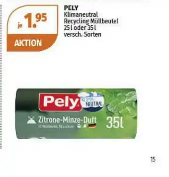 Müller Pely Klimaneutral Recycling Müllbeutel Angebot