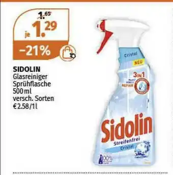 Müller Sidolin Glasreiniger Sprühflasche Angebot