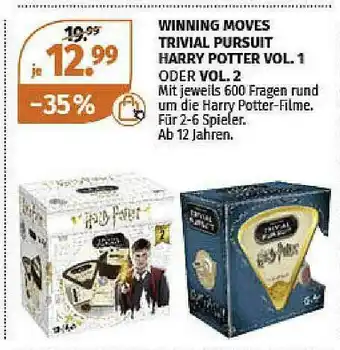 Müller Winning Moves Trivial Pursuit Harry Potter Vol. 1 Oder Vol. 2 Angebot