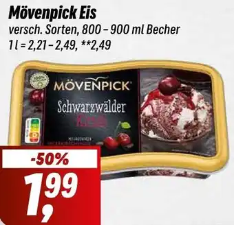 Simmel Mövenpick Eis 800-900 ml Becher Angebot