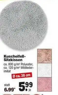 Repo Markt Kuschelfell Sitzkissen Angebot