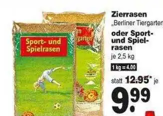 Repo Markt Zierrasen Oder Sport Und Spielrasen Angebot