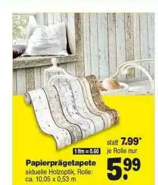 Repo Markt Papierprägetapete Angebot