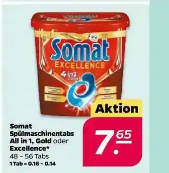 NETTO Somat Spülumaschinentabs All In 1, Gold Oder Excellence Angebot