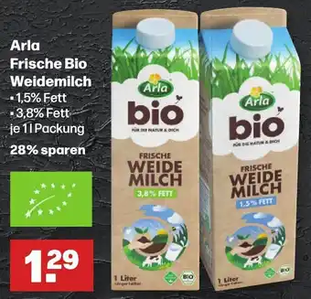 Handelshof Arla Frische Bio Weidemilch 1 Liter Angebot