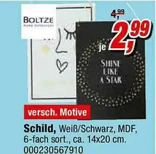 Opti Wohnwelt Boltze Schild Angebot