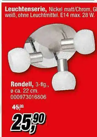 Opti Wohnwelt Leuchtenserie, Rondell Angebot