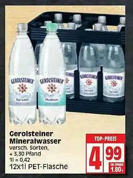 Edeka Gerolsteiner Minerawasser Angebot