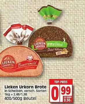 Edeka Lieken Urkorn Brote Angebot