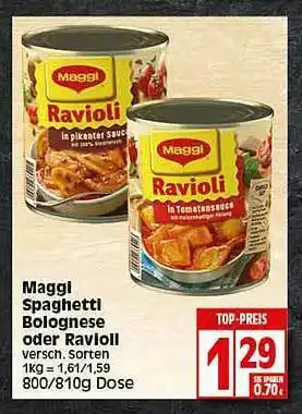 Elli Markt Maggi Spaghetti Bolognese Oder Ravioli Angebot